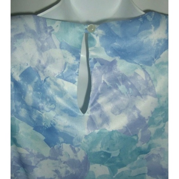 Vintage 70's TF Floral Peplum Dress Carrie Bradshaw Vibe Blue Flower Cottagecore - Picture 8 of 11